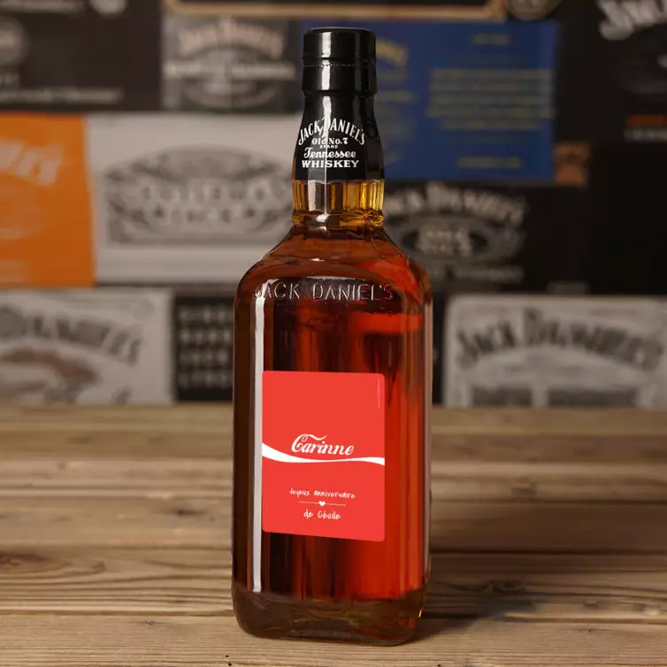 Custom birthday Cola label with iconic red and white design