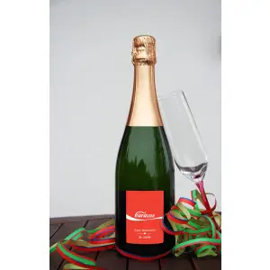 etiqueta personalizada cola de cumpleaños con el icónico diseño rojo y blanco