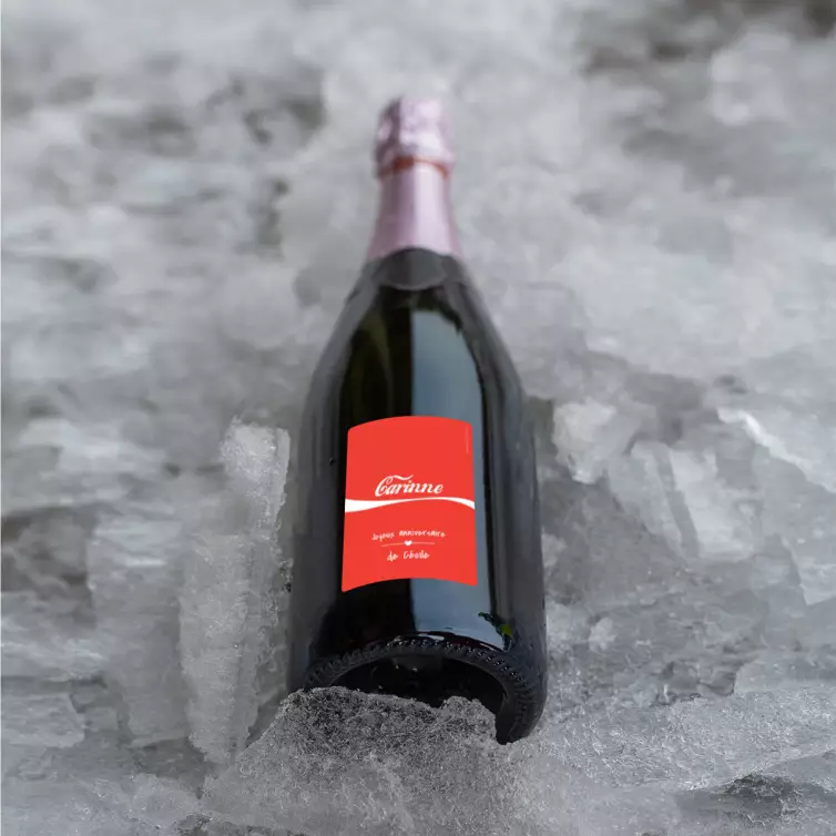 Custom birthday Cola label with iconic red and white design