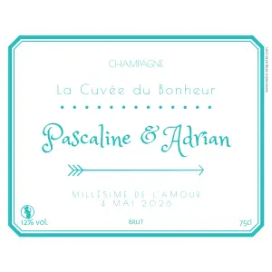 custom champagne label for wedding or special event