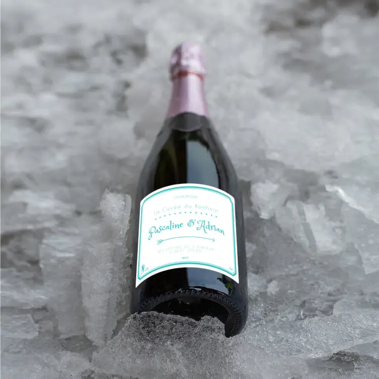 Étiquette personnalisée de champagne pour mariage ou événement spécial
