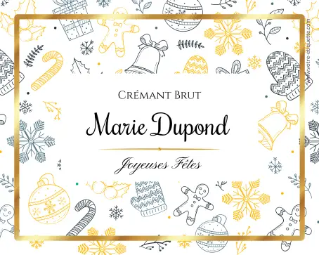 Étiquette personnalisée de crémant et champagne pour les fêtes de fin d'année