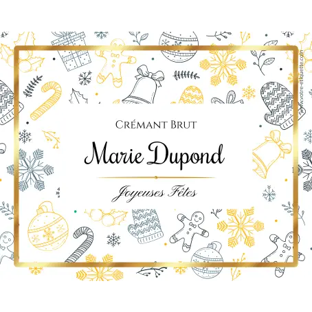 Étiquette personnalisée de crémant et champagne pour les fêtes de fin d'année