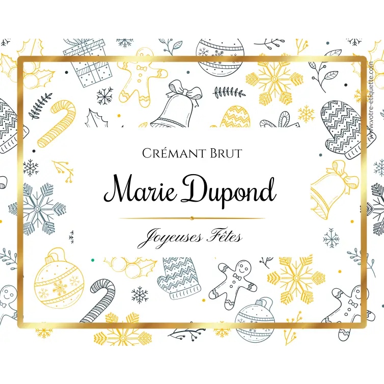 Étiquette personnalisée de crémant et Champagne pour les fêtes de fin d'année