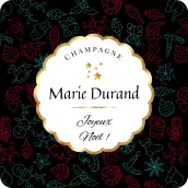 Étiquette personnalisée de champagne pour Noël