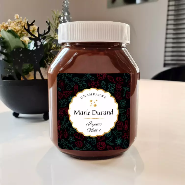 Étiquette personnalisée de champagne pour Noël