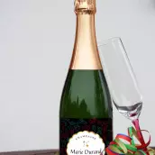 Étiquette personnalisée de champagne pour Noël