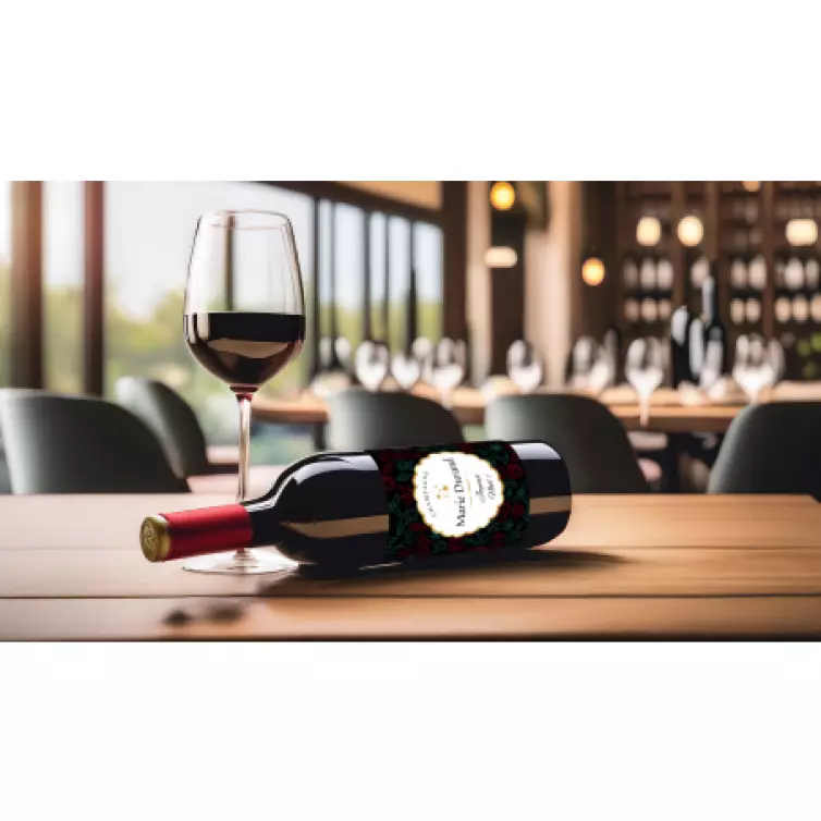 Étiquette personnalisée de champagne pour Noël