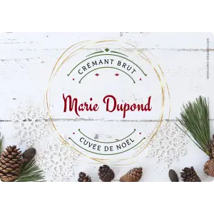 étiquette personnalisée crémant et champagne pour noël