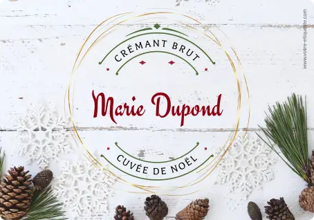 Étiquette personnalisée crémant et champagne pour noël