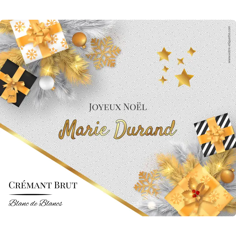 Étiquette personnalisée pour crémant et champagne pour les fêtes de Noël