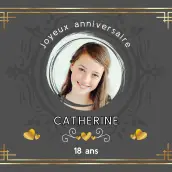 Custom birthday label with photo and elegant design