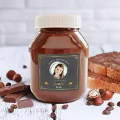 Custom birthday label with photo and elegant design