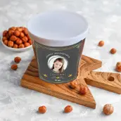 Custom birthday label with photo and elegant design