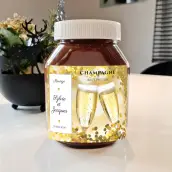 Étiquette de champagne personnalisée pour mariage avec design élégant or