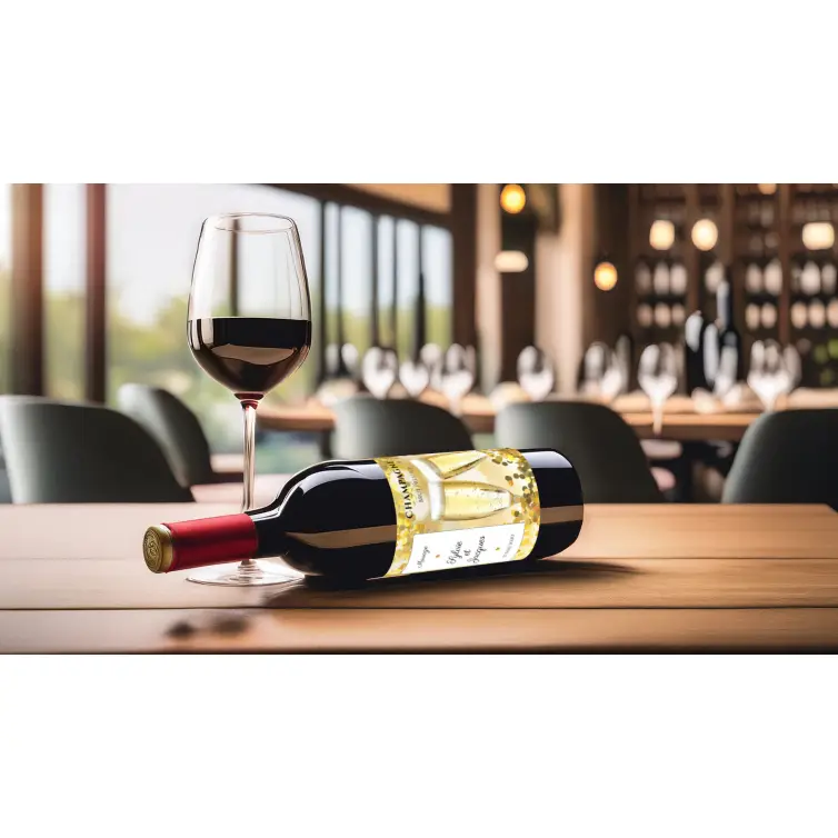 Étiquette de champagne personnalisée pour mariage avec design élégant or