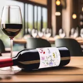 Étiquette de mariage personnalisée romantique avec fleurs et alliance