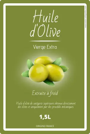 Étiquette d’huile d’olive vierge extra personnalisée au design élégant