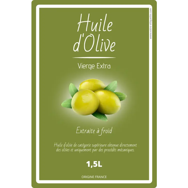 Étiquette d’huile d’olive vierge extra personnalisée au design élégant