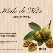 Étiquette personnalisée pour huile de noix vierge extra au design artisanal