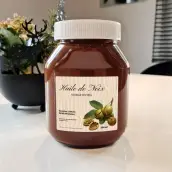 Étiquette personnalisée pour huile de noix vierge extra au design artisanal