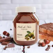 Étiquette personnalisée pour huile de noix vierge extra au design artisanal