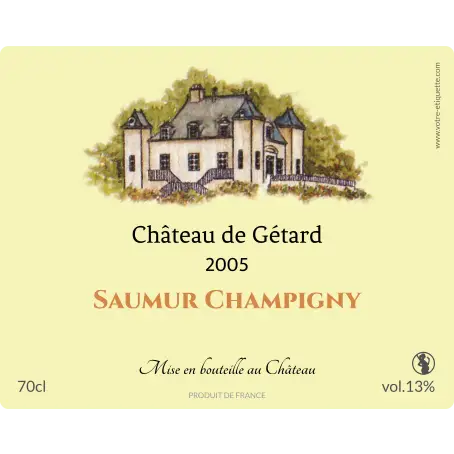 Étiquette autocollante personnalisée château de gétard