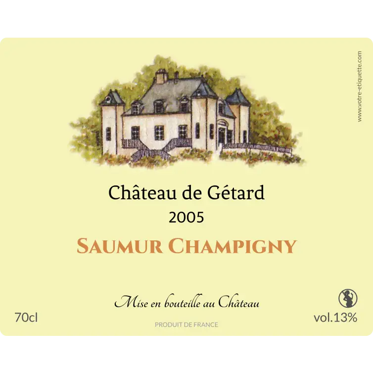 Étiquette autocollante personnalisée château de Gétard