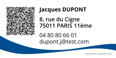 Étiquette professionnelle personnalisée avec qr code pour vos coordonnées