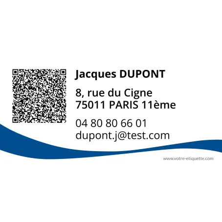 Étiquette professionnelle personnalisée avec qr code pour vos coordonnées