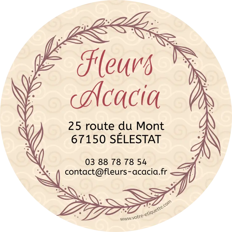Étiquette personnalisée fleuriste élégante et professionnelle pour boutiques et artisans