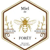 Étiquette personnalisée miel au design apiculteur élégant