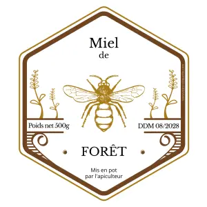 personalized honey label with elegant beekeeper design