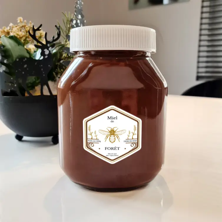 Étiquette personnalisée miel au design apiculteur élégant