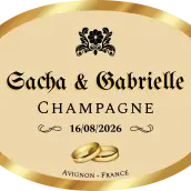 Étiquette personnalisée champagne mariage élégante et raffinée