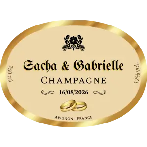 personalized wedding champagne label elegant and refined
