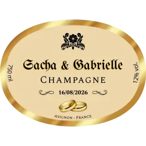 Erstellen sie ein einzigartiges etikett, um ihre champagnerflaschen an ihrem hochzeitstag aufzuwerten.