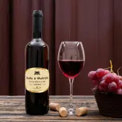 Personalized wedding champagne label elegant and refined