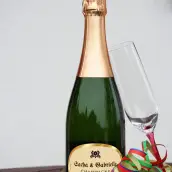 Personalized wedding champagne label elegant and refined