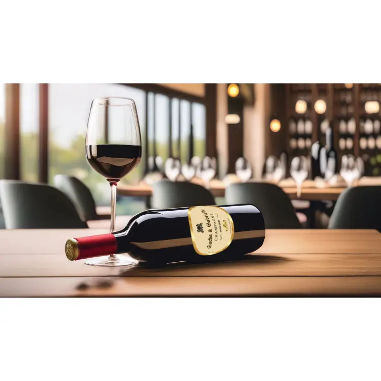 Personalized wedding champagne label elegant and refined