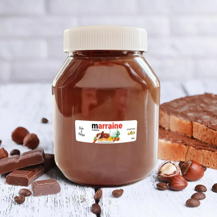 Personalized spread label mini nutella for wedding and events