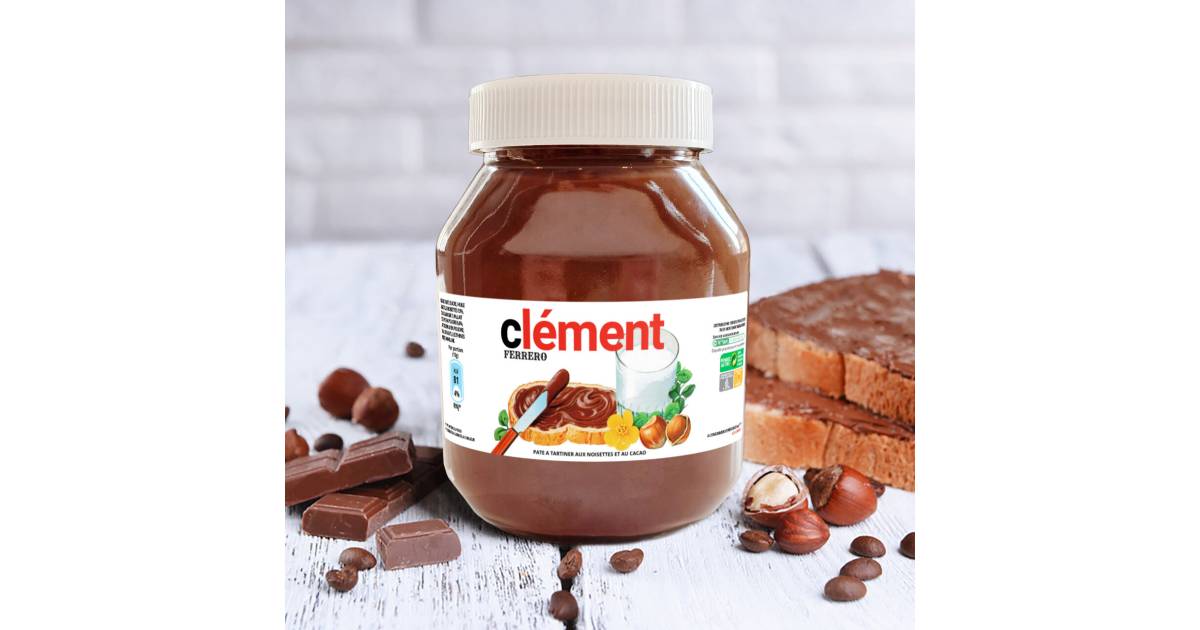 Petit pot de NUTELLA® personnalisée marque place au Prénoms d'invités