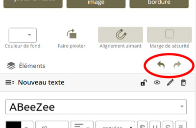 Undo and repeat function of custom label editor